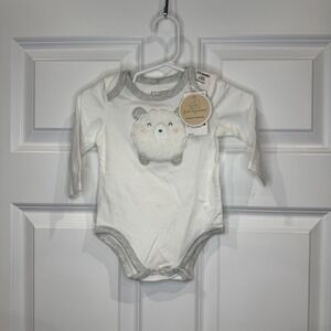 First Impressions Baby Girls White Sheep Long Sleeve Bodysuit‎ Size 3-6 Months